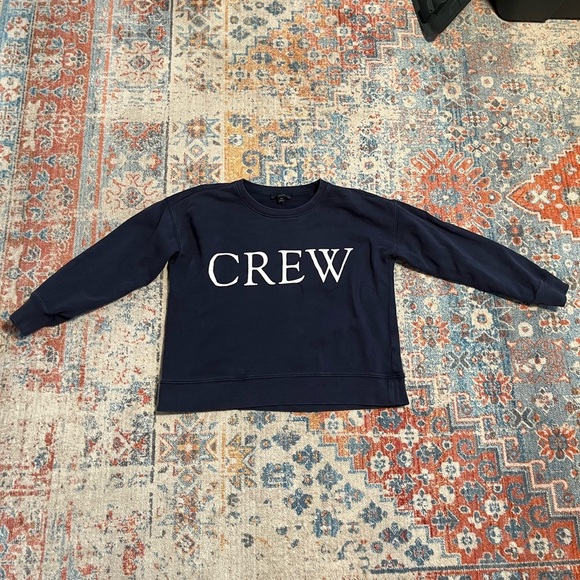 J Crew navy blue cotton vintage-look Crew crewneck sweatshirt - Picture 2 of 8